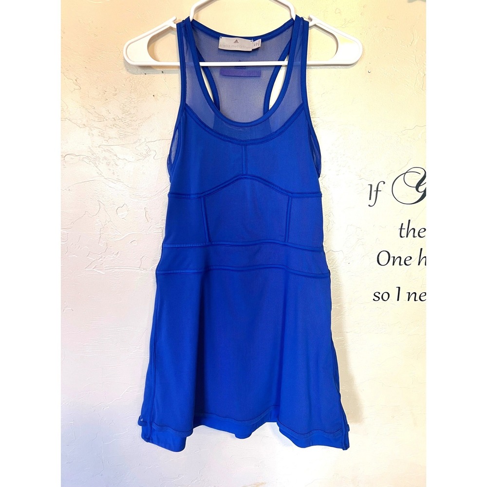 Adidas by Stella McCartney Royal Blue Mesh Racerback Tennis Court Dress Luxury - Picture 11 of 12